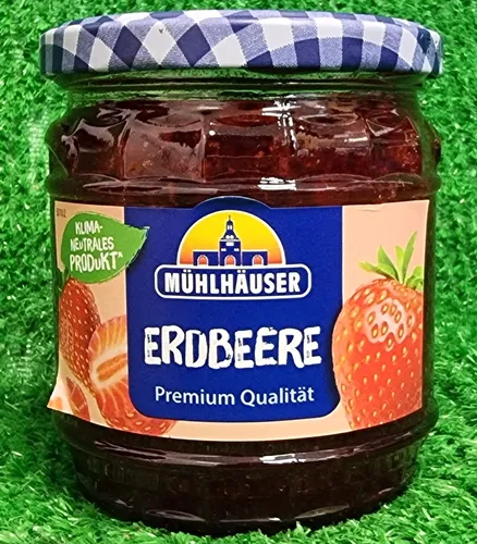 6,20€/kg) Mühlhäuser ERDBEER Konfitüre Premium Qualität Erdbeerkonfitüre 450g Gl