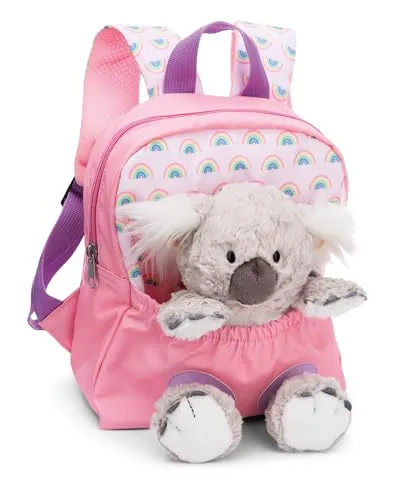 NICI Rucksack mit Plüschtier Koala rosa - Nici Rucksack für Kinder, inklusive Kuscheltier Koala, bequemes Tragen dank weichem Rückenteil und ideales Geschenk für kleine Kuscheltierliebhaber.