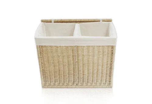 Lycce Wäschesortierer 2 Fächer 120 l - Wäschesortierer mit 2 Fächern und Deckel, ideal zum vorsortieren von Wäsche. Aus hochwertiger Weide gefertigt, stabil und langlebig, passt in jedes Raumambiente.