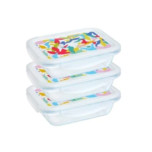 PYREX Frischhaltedose Cook & Go Lunchbox Set 3-teilig - Praktisches 3-teiliges Set mit BPA-freien, auslaufsicheren Lunchboxen. Ideal für Transport und Aufbewahrung von Speisen, mikrowellen- und spülmaschinengeeignet.