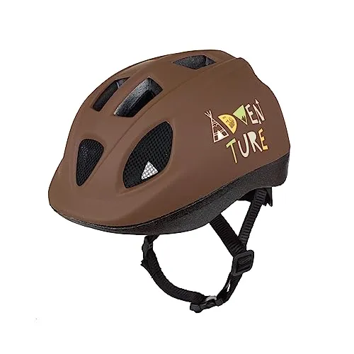 Polisport Bike Adventure Junior-Helm Braun XS - Fahrradhelm für Kinder, sicher und stylisch mit abnehmbarem Visier und waschbaren Füllungen, ideal für städtische Abenteuer.