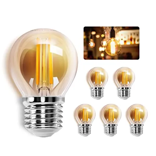 Aigostar Edison Vintage Glühbirne E27,Warmweiß 2200K,520lm,6W Retro LED Edison Glühbirne,Ideal für Retro Beleuchtung im Restaurant,Café,Bar-5 Stück
