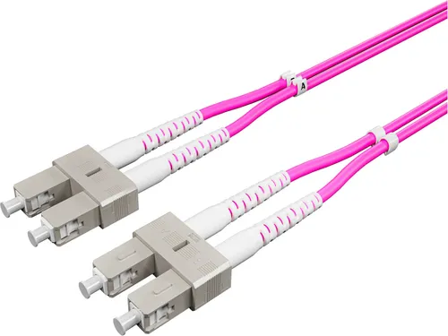 Duplex Patchkabel SC/SC 50/125µ, OM4 violett, 10m