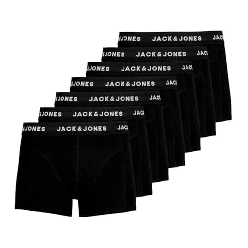 JACK & JONES Jachuey Trunks 7 Pack Noos Pls - Plus Size - 7er Pack stylische Boxershorts für Plus-Size, mit elastischem Taillenbund für optimalen Tragekomfort im Alltag.