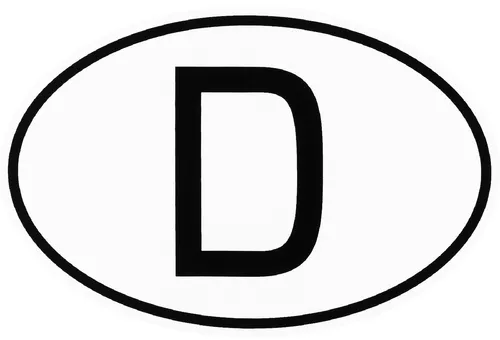 Deutschland D-Schild Kennzeichen D Schild Aufkleber 13,5 x 9 cm HR Art. 367.342