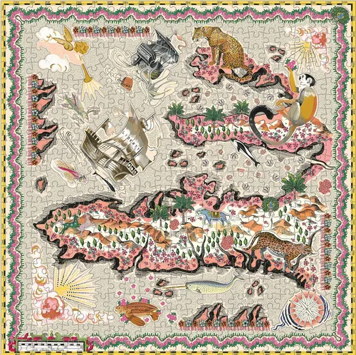 Chronicle Books Puzzle Liberty London Maxine - Quadratisches Puzzle mit 50,8 x 50,8 cm, doppelseitiges Design für doppelten Spielspaß und kreative Herausforderung.