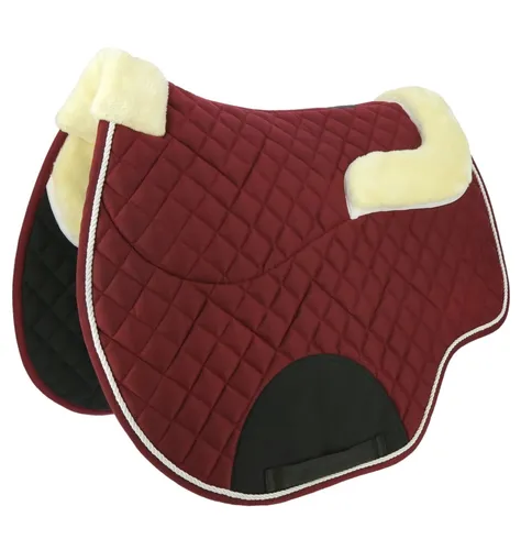 Schabracke Confort mit integriertem Fell Pad bordeaux rot Rückenschoner