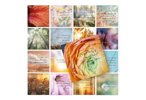 Logbuch-Verlag Dekofigur 16 Postkarten mit Bibelzitaten Geschenk für Gläubige 12 x 12 cm