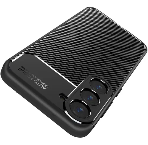 Hülle für Samsung Galaxy S25 Schutzhülle Silikon Case Schwarz Cover Carbon Optik
