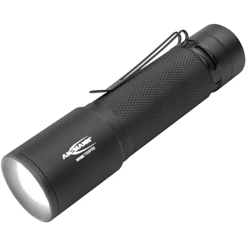 ANSMANN T600FRB LED Taschenlampe - Taschenlampen: Leistungsstarke LED-Taschenlampe mit 620 Lumen, robustem Aluminiumgehäuse und optimaler Handhabung für den Einhandbetrieb – ideal für Haus, Garage, Auto und Camping.