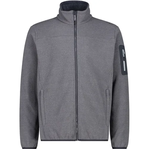 CMP MAN Jacket grey-titanio (41US) 54 - Fleecejacke für Herren, aus hochwertigem Knit-Tech-Fleece mit Jacquardverarbeitung für optimale Wärme und Tragekomfort. Perfekt für Outdoor-Aktivitäten und den Alltag.
