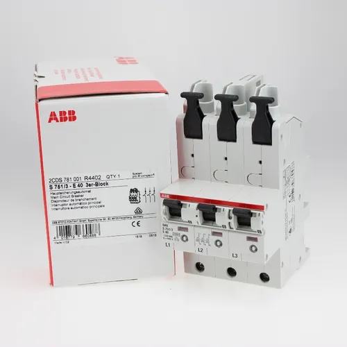 ABB S751 3-E40 - Haupt-Sicherungsautomat S750, selektiv und laienbedienbar für hohe Anlagenverfügbarkeit und Schutz von Verteilungsstromkreisen