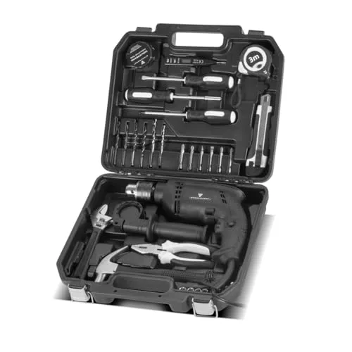 STAHLWERK Heimwerker Set DTS-33 ST Werkzeugkoffer - 32-teiliges Werkzeug Set mit hochwertigen Werkzeugen wie Schlagbohrer, Schraubendrehern und Zange. Ideal für Heimwerker mit 7 Jahren Garantie!