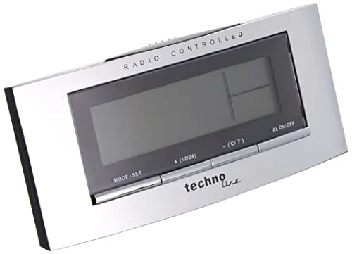 Technoline Funkwecker WT 182 mit Innentemperaturanzeige - Wecker mit Funkzeit, Innentemperaturanzeige, Datum und Wochentag. Ideal für präzise Zeitmessung und Komfort im Schlafzimmer.