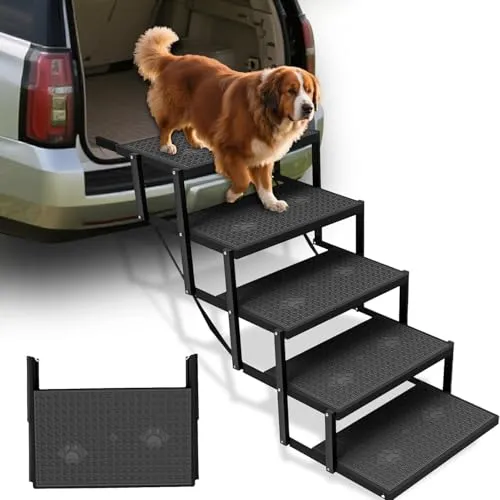 Hundetreppe für Autos – Rutschfeste 5-Stufen Treppe für Hunde