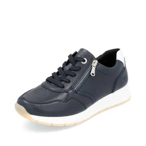 Remonte Keilsneaker mit seitlichem Reißverschluss, blau - Sportlicher Freizeitschuh in Größe 43 mit gepolstertem Softfußbett und praktischem Reißverschluss für einfachen Einstieg. Ideal für den Alltag und bequem zu tragen.