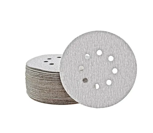 MioTools Schleifscheibe Ø 150 mm 8-Loch Klett-Schleifscheiben für Exzenterschleifer, Normalkorund, 50 Stk., K80