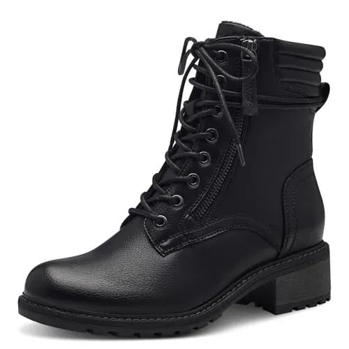 Jana Damen Stiefeletten zum Schnüren mit Blockabsatz Vegan, Schwarz, 39 EU - Wanderschuhe, stilvoll und funktional für breite Füße, aus 100 % veganen Materialien gefertigt, ideal für Herbstspaziergänge und Stadtbummel.