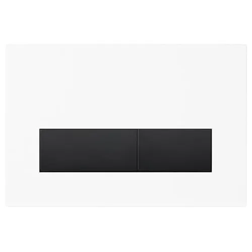 Mendorio WC Drückerplatte,kompatibel mit Geberit Sigma,UP300 & UP320 Serien Betätigungsplatten,mit Doppelspülung (Matt Weiß & Matt Schwarz Knopf)