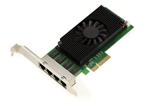 KALEA-INFORMATIQUE PCIe 2.5 x4 LAN Gigabit Ethernet 4 RJ45-Ports Karte. Quad Chipsatz Intel I225 - NIC 10 100 1000 2500 1G 2.5G - High Low Profile.