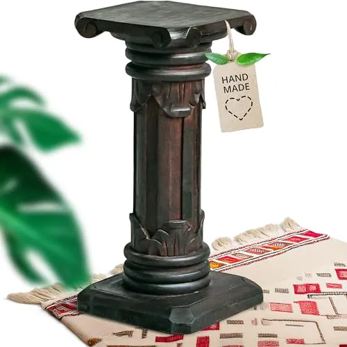 livasia Dekosäule, braun – Handgefertigter Blumenhocker - Blumenhocker aus nachhaltigem Material, handgefertigt und individuell – perfekt für ein asiatisches Wohnambiente.