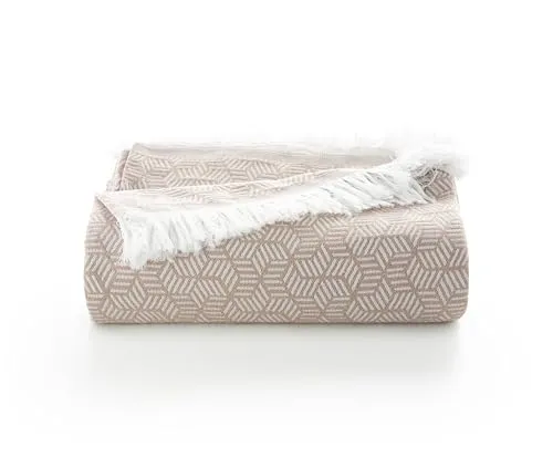 GAMUSI Mehrzweck-Tagesdecke für Bett 90/105 cm und Sofa, Tagesdecke, Sofaüberwurf, 2-Sitzer, weich, geometrische Baumwolle, 180 x 280 cm, Beige