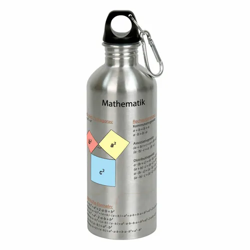 Könitz Trinkflasche Cool Bottle - Mathematik, Flasche, Edelstahl, Silbern 600 ml