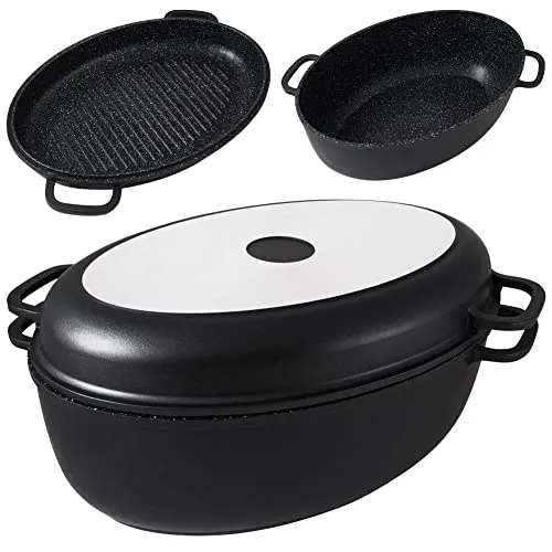 NAVA Bratentopf Gänsebräter mit Granitbeschichtung FUNTZIO 39,5 cm 8l