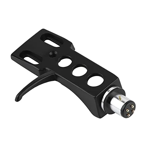 Garsent Plattenspieler-Headshell, Universal LP Plattenspieler Headshell Mount Ersatz mit Bleidrähten für magnetische Phono-Kartuschen