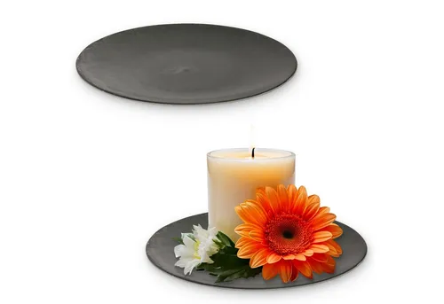 matches21 HOME & HOBBY Dekoschale Deko-Teller 22 cm 2er Set in schwarz für drinnen & draußen (2 St), Tischdeko für individuelle Kränze, Blumenarrangements & Kerzen