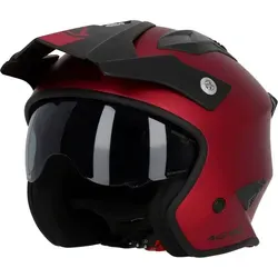Acerbis Aria Metallic Jethelm - Matt-Rot - XS - Motorradhelm mit thermoplastischer Außenschale, integrierter Sonnenblende und hypoallergenem Innenmaterial für höchsten Komfort und Sicherheit.