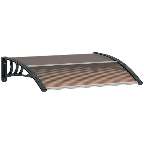Vordach Haustürvordach 75 x 100 cm - Vordach aus robustem Polycarbonat in Braun, schützt Ihre Haustür vor Regen und Sonne, ideal für den Eingangsbereich.
