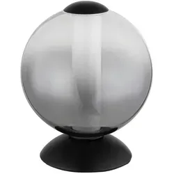 Tischlampe mit Glaskugel in Rauchfarbe – Elegant & Modern - Tischleuchte in Schwarz mit rauchfarbener Glaskugel, inkl. 15W LED, ideal für stimmungsvolle Beleuchtung im Wohnzimmer.