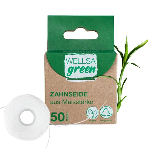 Wellsamed GmbH wellsamed wellsagreen Bio Zahnseide aus Maisstärke 50 m