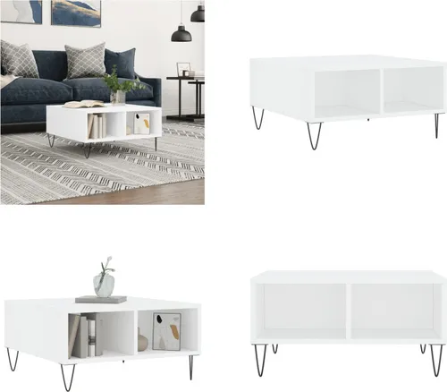 vidaXL Couchtisch Weiß 60x60x30 cm Holzwerkstoff