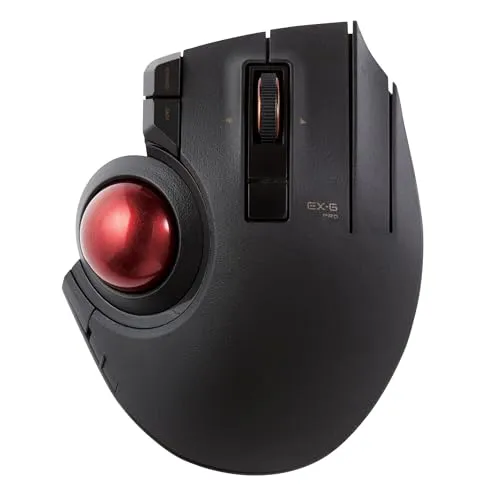 ELECOM Trackball Kabellos, Ergonomische Maus, 3 Geräteanschluss, Kabelgebunden (USB), Bluetooth, Daumensteuerung, Kompatibel für PC, Laptop, Mac, Windows, macOS, EX-G Pro
