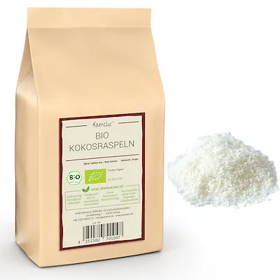  500g BIO Kokosraspeln, Kokosflocken BIO ohne Zucker-Zusatz 15,60 EUR/kg