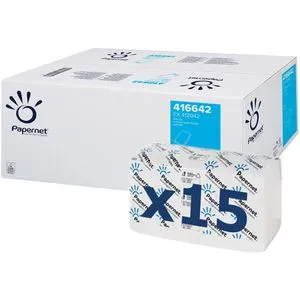 Papernet Papierhandtücher 416642, 2-lagig Zick-Zack-Falz - Papiertücher, 3990 Stück, hygienische Einzelausgabe, ideal für Bereiche mit geringem bis mittlerem Verbrauch, aus deinktem Papier mit Wave-Prägung für hohe Qualität.