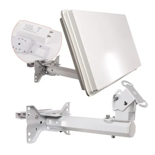 Selfsat H30D1+ Single Flachantenne für einen Teilnehmer inkl. Fensterhalterung, Quad, White