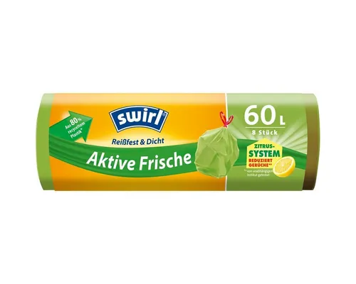 Swirl Aktive Frische Müllbeutel 60 L Reißfest & Dicht von Swirl