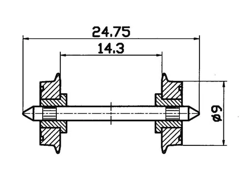 ROCO 40197 DC-NEM-Normradsatz isoliert 9mm H0
