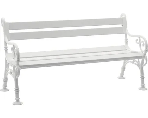 Blome Landhausbank weiss Linderhof 3-Sitzer - Witterungsbeständig und extra stabil, ideal für Garten und Terrasse, Maße 160 x 60 x 86 cm