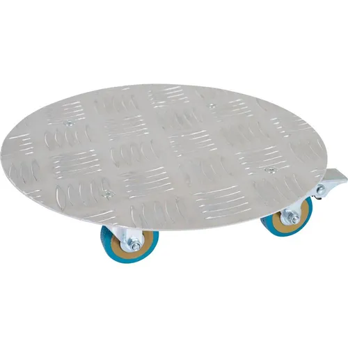 Siena Garden J41406 Pflanzenroller Alu - runder 30 cm Pflanzenroller, rostfrei und ideal für Innen- und Außenbereich mit 4 beweglichen Rollen