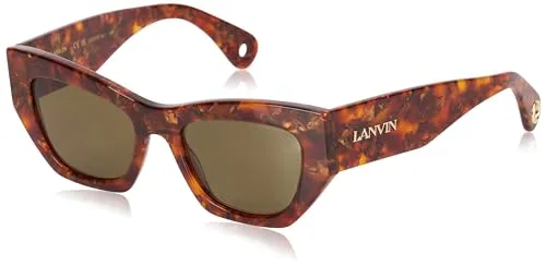 Lanvin LNV651S 730 Amber Tortoise Sunglasses Woman Acetato, Modified Rectangle, 51