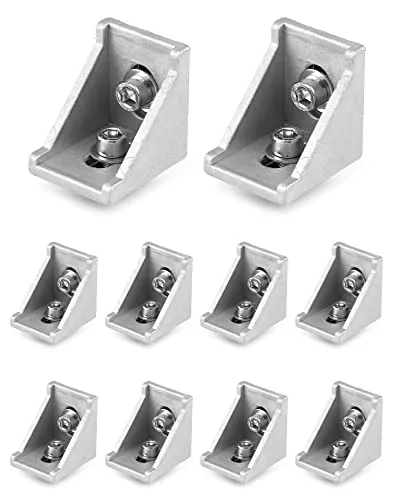 QWORK 10stk Befestigungsmaterial Winkel Befestigung , Aluprofil 30x30 Nut 8 Aluminium Aluprofil,für Aluprofil Winkel Wandhalter Montagematerial