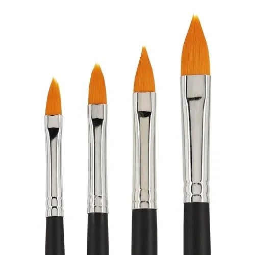 VBS Katzenzungenpinsel BASIC 4er Set Pinsel Holz Metall Synthetik Ganzjährig 4 Stk