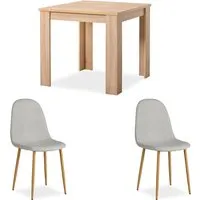 Homestyle4u Esstisch 80x80 cm mit 2 Stühlen