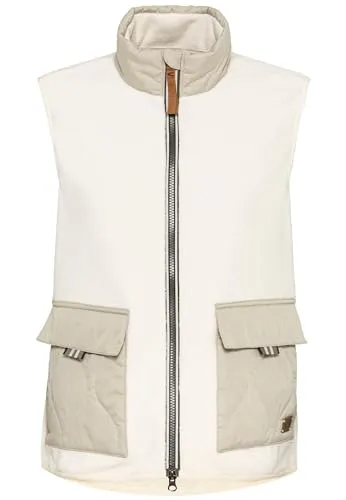 camel active Damen Teddy Fleeceweste mit Stehkragen Wollweiß, womenswear-42
