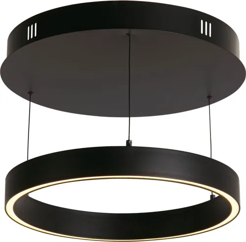 Moderne LED Pendelleuchte Schwarz – Dimmbare Hängelampe mit 3 Lichtfarben - Pendelleuchten – Dimmbare LED Hängelampe im modernen Ring Design, ideal für gemütliche Atmosphäre oder einladende Räume mit 3 einstellbaren Lichtfarben.
