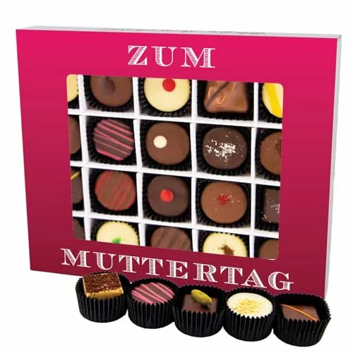 Hallingers Genuss Manufaktur Pralinen Muttertagsgeschenk – mit & ohne Alkohol, handgemacht & zart schmelzender Edelkakao in edler Geschenkbox, feine Confiserie-Qualität besondere Geschenkidee für Mama